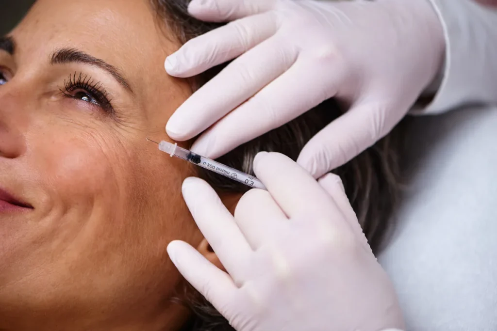 Botox-Injektion in die Stirnpartie